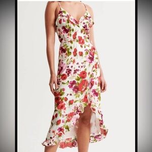 Abercrombie & Fitch Floral High Low Dress - Red and Pink